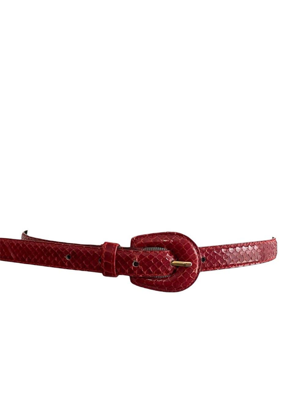 Vintage Red Snake Skin Thin Belt Size Medium